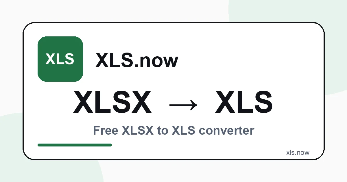 Convert XLSX to XLS Online Free